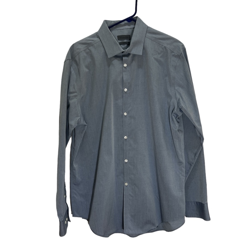 COPY - Calvin Klein Dress Shirt Long Sleeve Button Up Blue Gray Mens Sz 17.5 34…